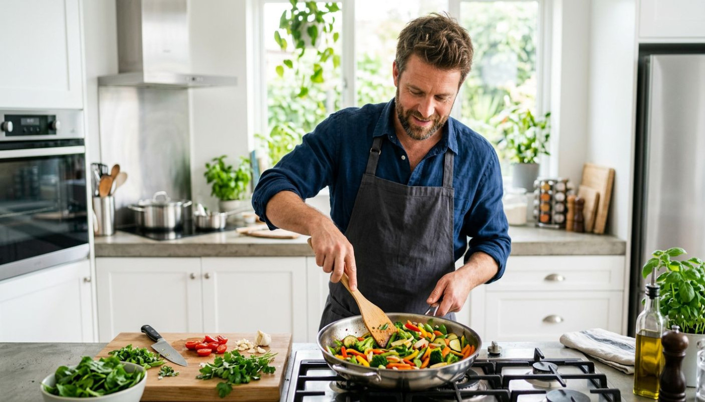 Wie man gesund kocht, trotz eines vollen Arbeitsplans: Ein Ratgeber für beschäftigte Männer